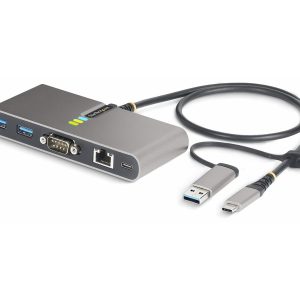 Startech 2-Port USB-C/USB-A Hub with GbE and RS232 Serial, 2x USB-A - Hub - 2 x USB 3.2 Gen 1 - desktop