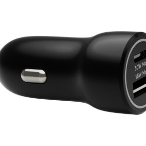 dbramante1928 re-charge - Adaptador de energia para automóvel - 30 watt - 2 conectores de saída (USB-C, USB) - preto