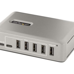Startech 10-Port USB-C Hub, 8x USB-A + 2x USB-C, Self-Powered w/ 65W Power Supply, USB 3.1 10Gbps Hub w/ BC1.2…