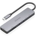 Docking USB Tipo-C Aisens ASUC-7P048-GR — 1xHDMI 4K, 2xUSB, Leitor de Cartões