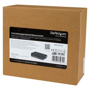 Startech 5-Port Ethernet Switch - 10/100Mbps Industrial Networking Solution - IP30-rated Energy Efficient Internet…