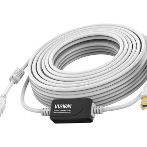Vision Techconnect - Cabo USB - USB (M) para USB Tipo B (M) - USB 2.0 - 15 m - reforço ativo em linha - branco