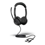 Jabra Evolve2 50 MS Stereo - Auscultadores - no ouvido - com cabo - cancelamento de ruído activo - USB-C, USB-A -…