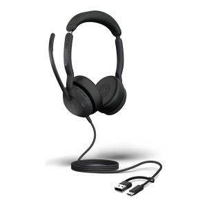 Jabra Evolve2 50 MS Stereo - Auscultadores - no ouvido - com cabo - cancelamento de ruído activo - USB-C, USB-A -…