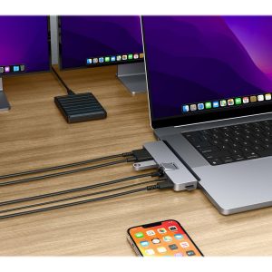 HyperDrive DUO Pro - Estação de engate - USB-C x 2 - HDMI, USB4 - 1GbE