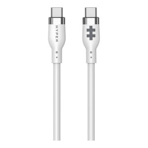 HyperJuice - Cabo USB - USB-C (M) para USB-C (M) - USB 2.0 - 1.5 m - USB Power Delivery (60W), gama de potência alargada (EPR) - branco