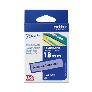 Brother TZe-541 - Auto-adesivo - preto sobre azul - Rolo (1,8 cm x 8 m) 1 cassete(s) fita laminada