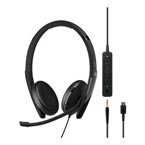 EPOS ADAPT 165T USB-C II - ADAPT 100 Series - auscultadores - no ouvido - com cabo - macaco de 3,5 mm, USB-C - preto -…