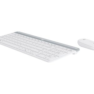 Logitech Slim Wireless Combo MK470 - Conjunto de teclado e rato - sem fios - 2.4 GHz - Espanhol - branco sujo