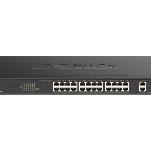 D-Link DGS 1100-26MPV2 - Interruptor - inteligente - 24 x 10/100/1000 (PoE) + 2 x combo Gigabit SFP - desktop, montável…