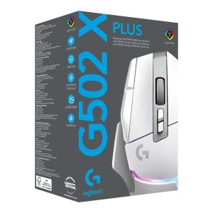 Logitech G G502 X PLUS - Rato - óptico - 11 botões - sem fios - 2.4 GHz - recetor USB Logitech LIGHTSPEED - branco