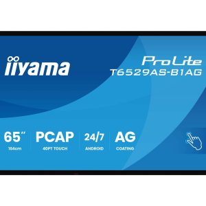 iiyama ProLite T6529AS-B1AG - 65" Classe Diagonal (64.5" visível) ecrã LCD com luz de fundo LED - sinalização digital -…