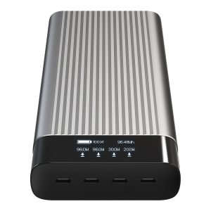 HyperJuice HJ245B - Carregador portátil - USB-C - 27000 mAh - 245 watt - PD 2.0, PD 3.0, QC 2.0, QC 3.0, Apple 2.4A, QC…