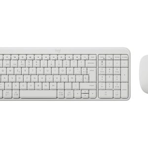 Logitech MK250 - Conjunto de teclado e rato - sem fios - Bluetooth LE - QWERTY - Espanhol - branco sujo