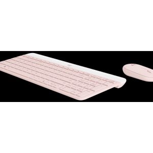 Logitech Slim Wireless Combo MK470 - Conjunto de teclado e rato - sem fios - 2.4 GHz - AZERTY - Francês - rosa