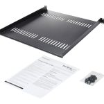 Startech 1U Vented Server Rack Cabinet Shelf, 16in Deep Fixed Cantilever Tray, Rackmount Shelf for 19" AV/Data/Network…