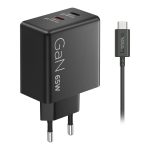 Lenovo Dual - Adaptador de alimentação - GaN - AC 100/240 V - 65 watt - conectores de saída: 2 - preto