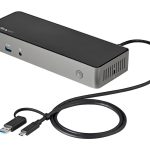 Startech USB-C & USB-A Dock, Hybrid Universal Triple Monitor Laptop Docking Station w/ DisplayPort & HDMI 4K 60Hz, 85W…