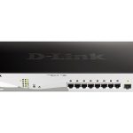 D-Link DGS 1210-10MP - Interruptor - L2+ - inteligente - 8 x 10/100/1000 (PoE+) + 2 x Gigabit SFP - desktop, montável…
