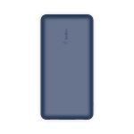 Belkin BoostCharge - Carregador portátil - 20000 mAh - 15 watt - 3 conectores de saída (USB, USB-C) - no cabo: USB-C - azul