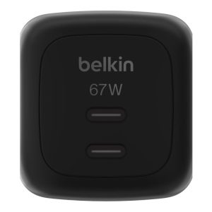 Belkin BoostCharge Pro - Adaptador de alimentação - GaN - 67 Watt - Fast Charge, PD 3.1/PPS - 2 conectores de saída (2…