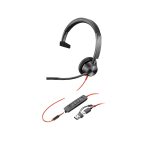 Poly Blackwire 3315 - Blackwire 3300 series - auscultadores - no ouvido - com cabo - macaco de 3,5 mm, USB-C - preto -…