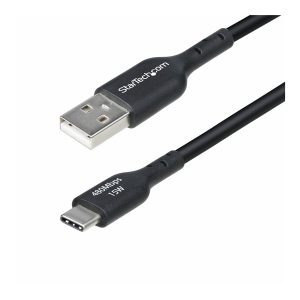 StarTech 3m (9.8ft) USB-A to USB-C Charging Cable, Charger Cord, M/M - Cabo USB - USB (M) para USB-C (M) - USB 2.0 - 3 A - 3 m - sem halogéneo, passivo, carrergar e sincronizar, USB Fast Charge (15W) - preto