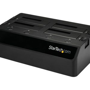 StarTech 4-Bay USB 3.0 to SATA Hard Drive Docking Station, USB Hard Drive Dock, External 2.53.5 SATA III (6Gbps) SSDHDD Docking Station, Hot-Swappable Hard Drive Bay - Dual 40mm Fans, Top-Loading - Gabinete de armazenamento - 4 baias (SATA-600) - par