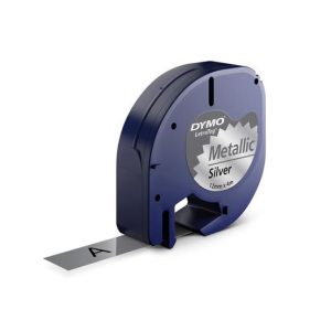 Fita 12mmx4m Preto/Prata Plástico 91208