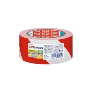 Fita Adesiva PP Sinalização Vermelho/ Branco 50mmx66m