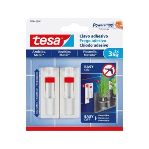 Prego Adesivo Tesa Powerstrips 3Kg Superfícies Lisas 2un