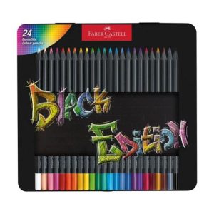 Lápis Cor 24un Cx Metal Faber-Castell Black Edition 18cm
