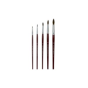 Pack Pincel Guache Aguarela Redondo Nº1/2/4/6/10 Giotto 5un