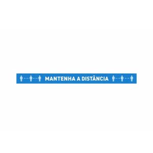 Sinalética MANTENHA A DISTÂNCIA Vinil Chão 1000x100mm