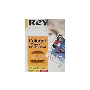 Papel 155gr A3 Rey InkJet Colorjet Glossy 50Fls