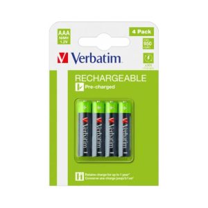 Pilhas Recarregáveis AAA 1.2V 950mAh Verbatim 4un