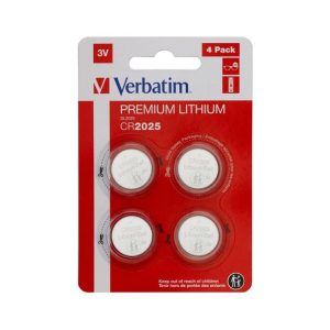 Pilhas CR2025 Lithium 3V 155mAh Verbatim 49532 4un