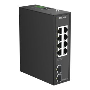 D-Link DIS 100G-10 - Interruptor - sem gestão - 8 x 10/100/1000 + 2 x Gigabit SFP - montável em trilho DIN