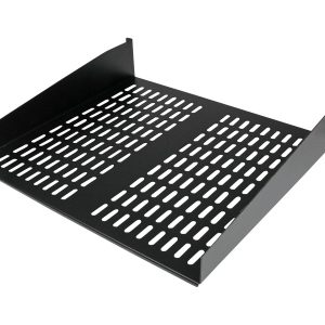Startech 1U Server Rack Shelf, 2U 16in Universal Fixed Vented Network Rack Shelf/Cantilever Tray for 19" AV/Data/Network Equipment Enclosure w/Cage Nuts & Screws, 50lbs Weight Cap. - 2U Network Rack Shelf (CABSHELFV) - Prateleira de bastidor - preto