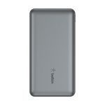 Belkin BoostCharge - Carregador portátil - 10000 mAh - 15 watt - 3 A - 3 conectores de saída (2 x USB, USB-C) - no cabo: USB-C - cinzento espaço