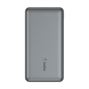 Belkin BoostCharge - Carregador portátil - 10000 mAh - 15 watt - 3 A - 3 conectores de saída (2 x USB, USB-C) - no cabo: USB-C - cinzento espaço