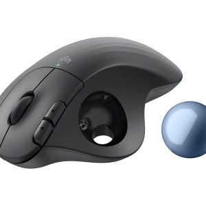 Logitech Ergo Series ERGO M575S - Trackball - ergonómico - óptico - 5 botões - sem fios - Bluetooth, 2.4 GHz - recetor USB Logitech Logi Bolt - grafite