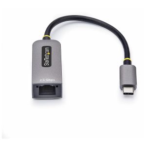 Startech 2.5GbE USB-C to Ethernet Adapter - Adaptador de rede - USB-C 3.2 Gen 1 / Thunderbolt 3 - Gigabit Ethernet de 10M/100M/1G/2.5 - cinzento espaço