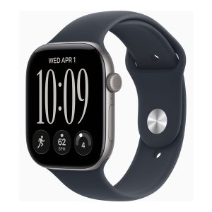 Apple Watch Series 12 (GPS) - 46 mm - alumínio cinzento espaço - relógio inteligente Com banda de desporto - borracha - azul marinho - tamanho da banda: S/M - 64 GB - Bluetooth, Wi-Fi 4, UWB - 39.5 g