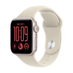 Apple Watch SE 3 (GPS + Cellular) - 40 mm - alumínio estrelado - relógio inteligente Com banda de desporto - borracha - areia - tamanho da banda: S/M - 64 GB - Wi-Fi 4, Bluetooth, LTE - 5G - 26.4 g