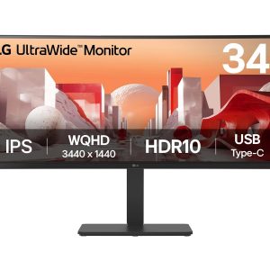 LG UltraWide 34BA75QE-B - Monitor LED - curvo - 34" - 3440 x 1440 WQHD @ 60 Hz - IPS - 300 cd/m² - 1000:1 - HDR10 - 5 ms - 2xHDMI, DisplayPort, USB-C - altifalantes