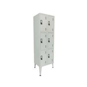Cacifos Metálicos Duplo 6 Cacifos 600x500x1900mm Cinza