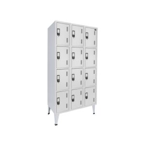 Cacifos Metálicos Triplo 12 Cacifos 900x500x1900mm Cinza