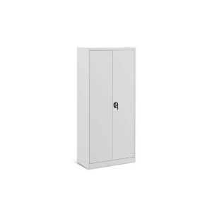 Armario Portas Bater 4 Prateleiras Fechadura Rotativa Cinza