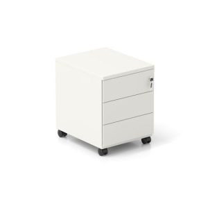 Bloco Rodado 3 Gavetas com Rodas 410x515x520mm Branco